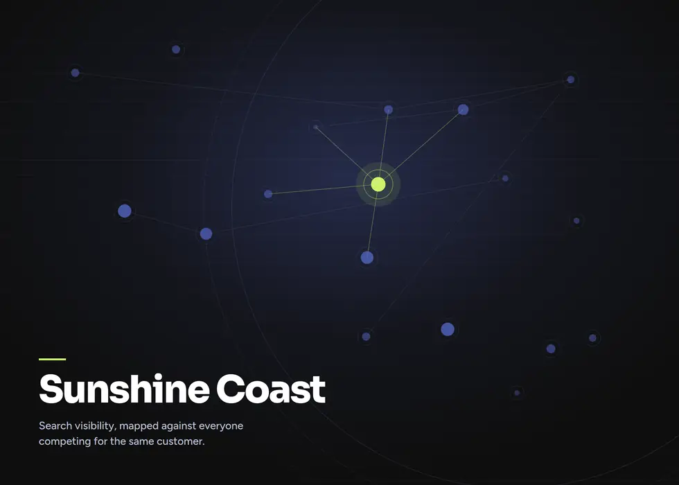 Search visibility map for the Sunshine Coast