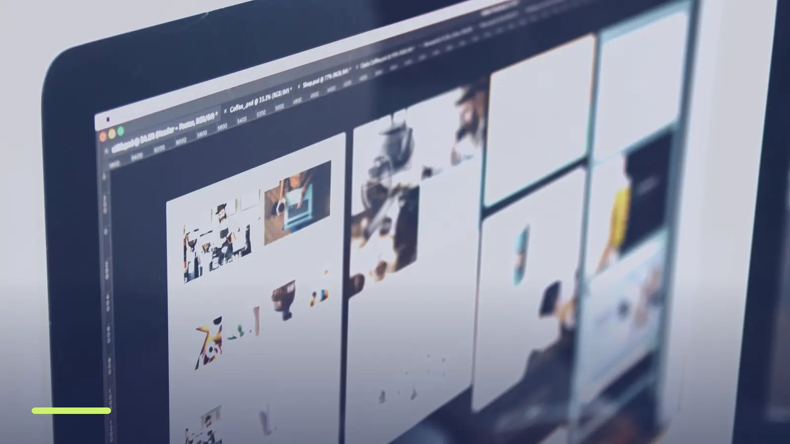 Monitor displaying website design layouts, representing the landing page Google Ads needs